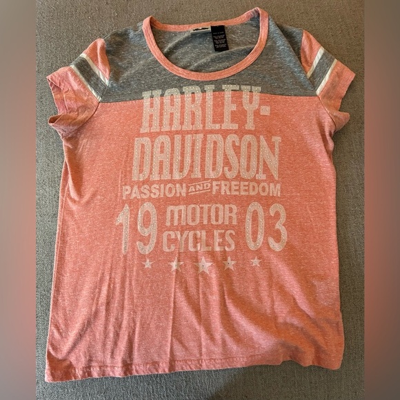 Harley-Davidson Pink and Gray Short Sleeve Tee - Picture 6 of 6